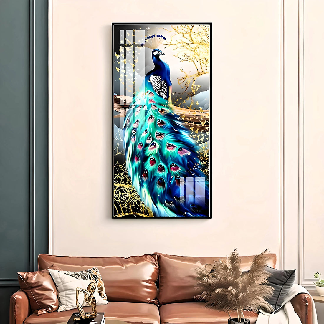 peacock art crystal painting 